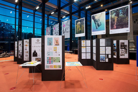Biennial of Slovene Visual Communications 2015 Exhibition at the atrium of the National Gallery of Slovenia Photo Domen Pal.jpg