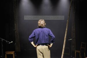 Scene from the play <i>Assault</i>, a production based on the life and work of Slovenian Partisan poet Karel Destovnik – Kajuh. Directed by Živa Bizovičar, <!--LINK'" 0:55--> 2023. Author: Jaka Babnik