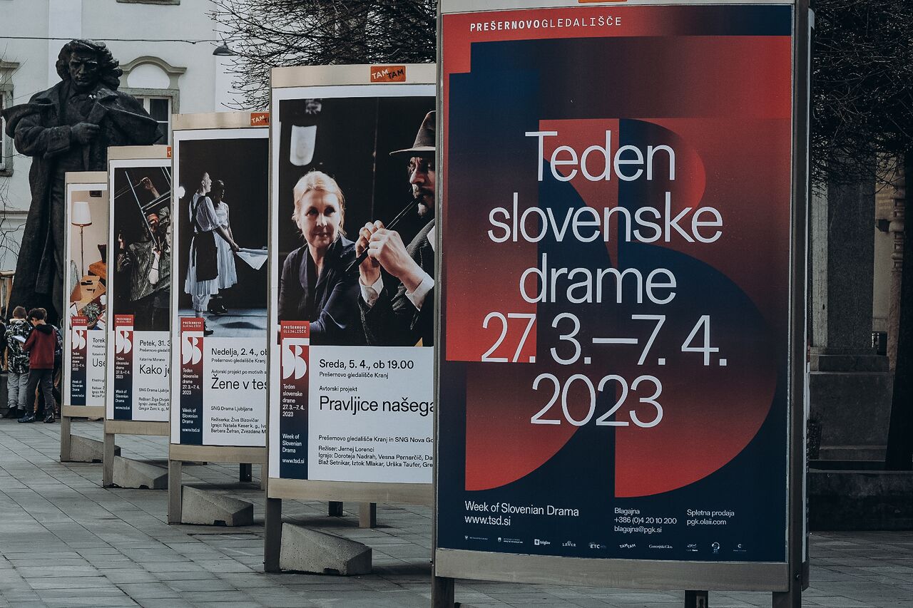 Week of Slovenian Drama 2023 exhibition of posters front Photo Masa Pirc.jpeg