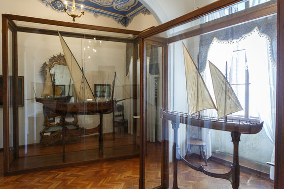Ship models from the workshop of the Jesuit priest Gabriel Gruber exhibited at Sergej Mašera Maritime Museum, Piran, 2020.