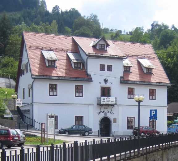 Antonijev rov, the Idrija Mine Museum entrance and birth-house of Slovene engineer Stanko Bloudek
