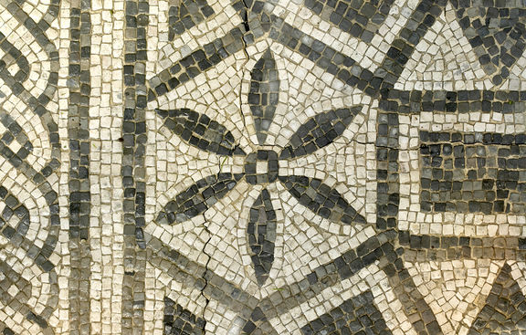 Mosaic in the archaeological park Emona House, MGML archive, 2005