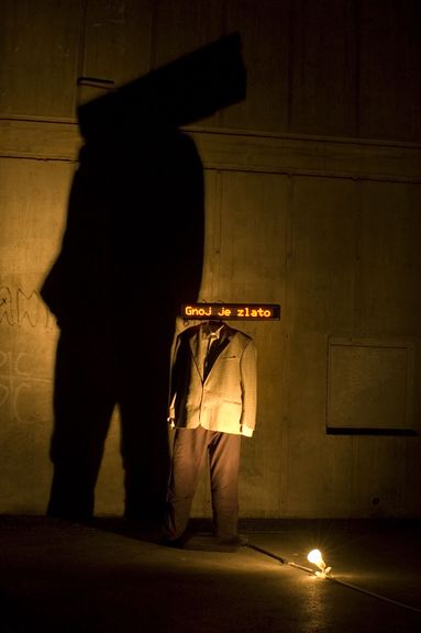 Nocturnal readings on the asphalt by Andrej Štular, Lighting Guerrilla Festival, 2010