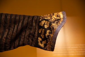 Embroidery detail on the cuff of the Emperor's Dragon Robe, 19th century, Qing dynasty, from the Skušek Collection, <!--LINK'" 0:56-->.