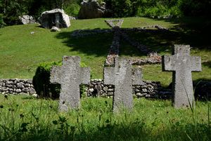 World War I Military Cemetery in Soča village. More than 1.400 soldiers are buried in this Austro-Hungerian cemetery. <!--LINK'" 0:535-->, 2014