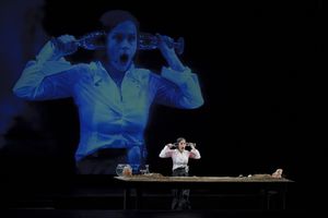 Mojtina Jurcer in the <i>Medea's Scream</i>, <!--LINK'" 0:209-->, performed at Montenegrin National Theatre in Podgorica, Montenegro, 2011