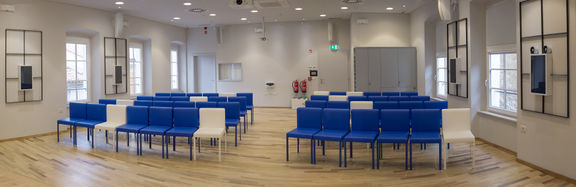 The space for events, conferences, lectures and screenings at Mediadom Pyrhani, 2015