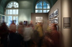 An opening ceremony at the <!--LINK'" 0:138--> in Ljubljana. A temporary exhibition presented <!--LINK'" 0:139-->'s photo documentation, 2014.