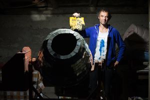 Jani Pirnat with his rock and roll disco ball developed at the <!--LINK'" 0:693--> 2018.
