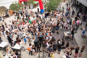 <!--LINK'" 0:91--> Day, view of the stage on Rotovž Square in the city center of Maribor, 2018.