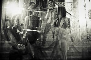 Group portrait of Slovene music group <!--LINK'" 0:2-->, their current line up is <!--LINK'" 0:3--> (vocals), <!--LINK'" 0:4--> (guitars), <!--LINK'" 0:5--> (bass), <!--LINK'" 0:6--> (drums), and <!--LINK'" 0:7--> (guitars)