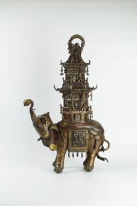 This Japanese bronze elephant pagoda incense burner is one of the many items featured in the online East Asian Collections in Slovenia. Collection of Objects from Asia and South America, <!--LINK'" 0:69-->, A7.