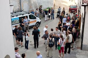 Before the opening of an exhibition during the annual <!--LINK'" 0:238-->, in Novo Mesto, summer 2010