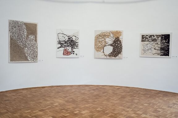 Fountain Pen and Soft Series, Aquaforte Miniature by Varka Kozlovič at the 2023 Biennial of Textile Art BIEN.