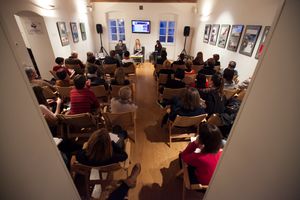 A discussion <i>The Thuth or Challenge, Literature among lies, truth and life</i>, with <!--LINK'" 0:552-->, <!--LINK'" 0:553--> and <!--LINK'" 0:554-->, <!--LINK'" 0:555-->, <!--LINK'" 0:556-->, 2015