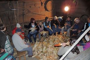 The traditional farmers' <i>Majenje turšce</i> taking place every autumn at the <!--LINK'" 0:769-->, 2015