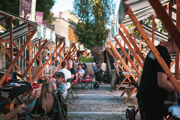 The traditional record fair at 14th TRESK Festival, Ljubljana 2023.
