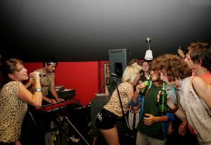 Croatian electro trash pop punk duo <i>Lollobrigida</i> performing at the <!--LINK'" 0:350--> 2009