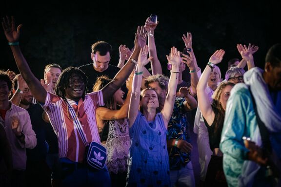 The highly energetic performance of the Tuareg songwriter and musician Mdou Moctar at Kromberk Castle during Glasbe sveta 2022.
