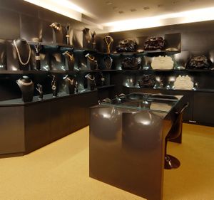 Interior design of the <i>Lara Bohinc</i> lifestyle and fine jewellery store by <!--LINK'" 0:47-->, Sloane Street, London, 2007&ndash;2008