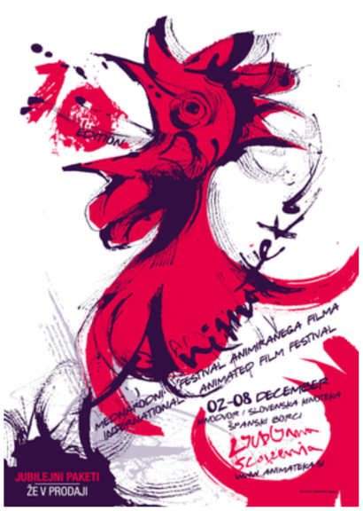 Animateka International Animated Film Festival poster by Theodore Ushev, 2013.