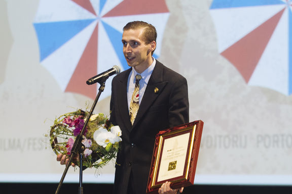 Blaž Završnik, winner of the Viewer’s Choice Vesna Award for his full-length film - Pot v raj, Festival of Slovenian Film, 2014