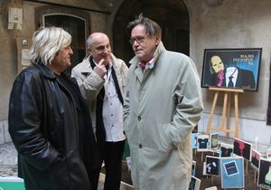 Opening of graphic design exhibition <i>Najboljše iz Vojvodine</i> [Best of Vojvodine] at Atrium of <!--LINK'" 0:241--> (Ljubljana Town Hall), 2008