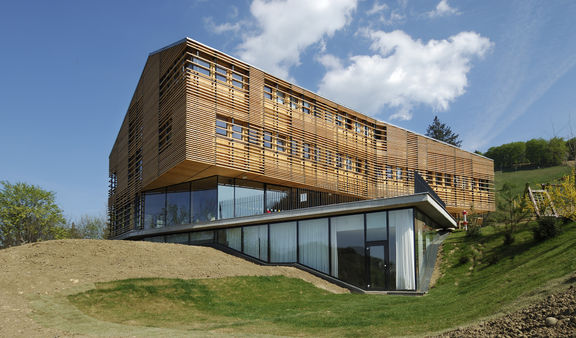 Building of the Alpine hotel Celjska koča designed by ARK Arhitektura Krušec, 2005 - 2006