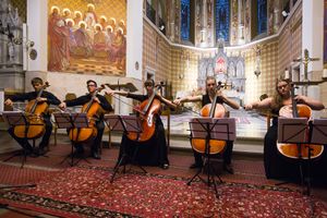 Cello Attacca! is a group of young cellists, joined and led by their professor <!--LINK'" 0:708-->. They closed the 2016 edition of <!--LINK'" 0:709--> with a concert at St. Martin's Church, Bled.