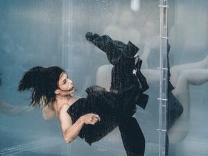 Spanish multidisciplinary artist Maria Palma in her performance <i>The Submerged Voice</i>, <!--LINK'" 0:22--> 2024. Author: Gaby Merz